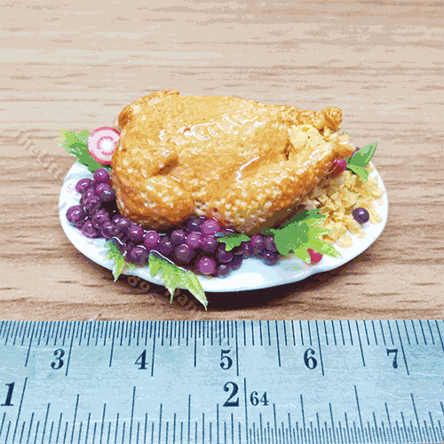 (image for) Miniature Turkey on Ceramic Scalloped Oval Platter