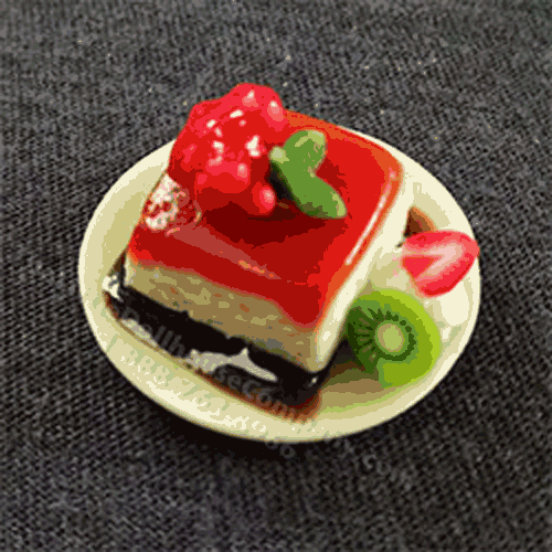 (image for) Miniature Pudding with Cherries and Caramel on a Round Plate