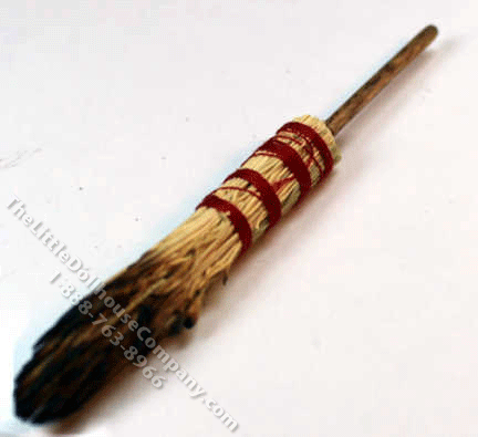 (image for) Dollhouse Scale Model Hearth Broom/Straw Broom