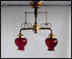 (image for) Miniature Battery Delancey Street Cafe Ceiling Light- Cranberry