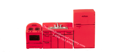 (image for) 1/2" Scale 1950's Red Kitchen Set