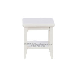 (image for) Miniature White RS Square End Table For Dollhouses