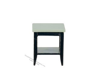 (image for) Miniature Black Gray RS Square End Table For Dollhouses