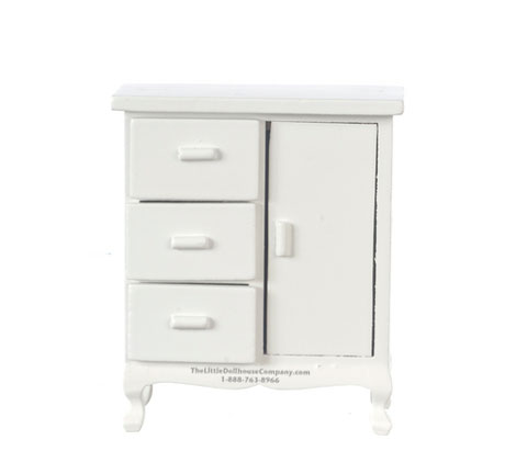 (image for) Miniature White Wardrobe For Dollhouses