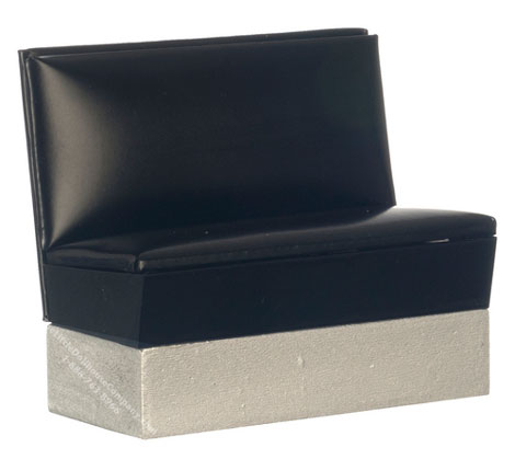 (image for) Miniature 1950'S Black Booth Bench For Dollhouses