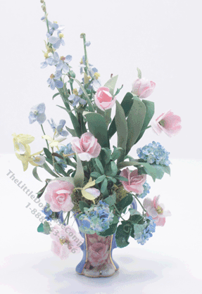 (image for) Miniature Flowers in China Vase by Marie Masse