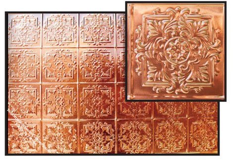 (image for) Dollhouse Scale Model Ceiling In Real Copper