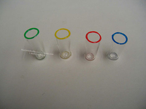 (image for) Miniature Primary Color Rims Glassware For Dollhouses