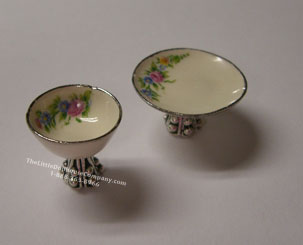 (image for) Dollhouse Scale Model Cake Plate & Fruit Compote Set
