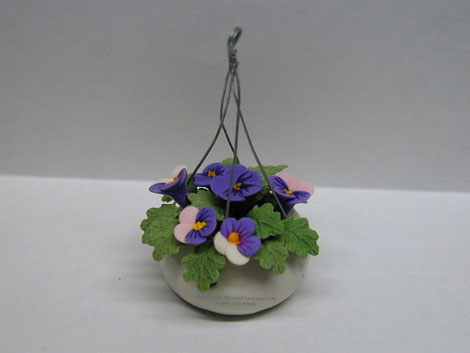 (image for) Miniature Hanging Pansies For Dollhouses