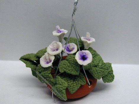 (image for) Miniature White and Lavender Lilies Hanging Flower