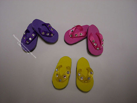 (image for) Miniature Flip Flop with Rhinestones For Dollhouses