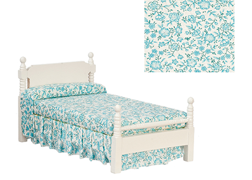 (image for) Miniature Blue and White Floral Pattern Single Bed