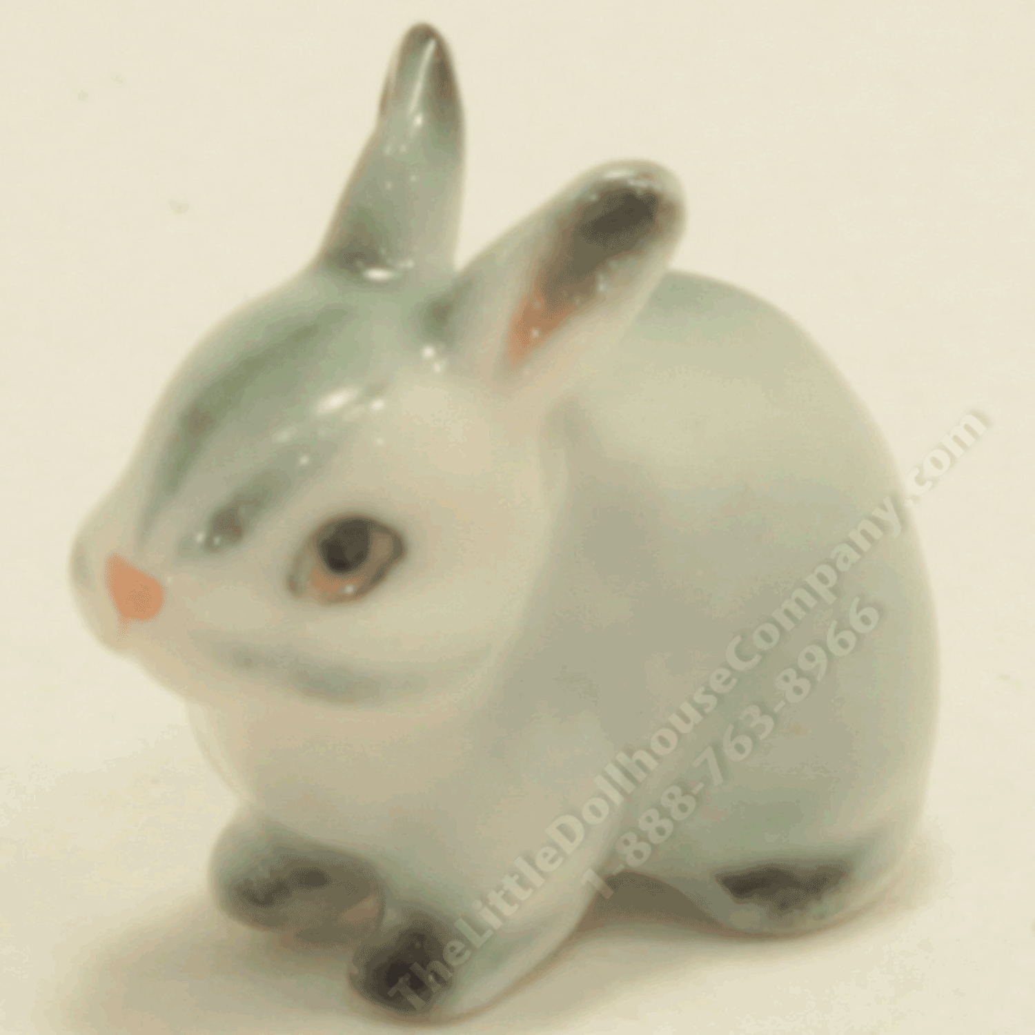 Miniature Grey Porcelain Bunny [ACH 207G] | The Little Dollhouse Company