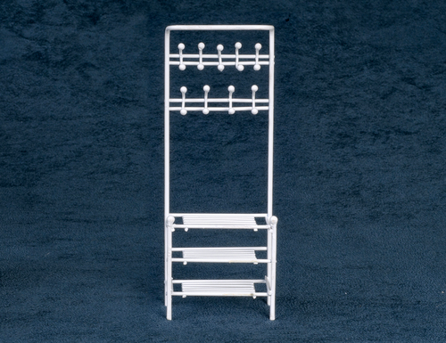 (image for) Miniature White Metal Hallway Stand for Dollhouses