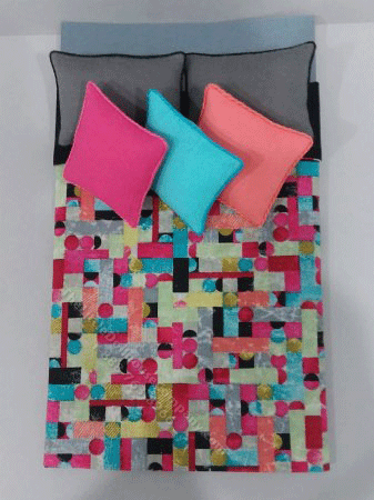 (image for) Miniature Double Geometric Multicolor Print Bedding Set