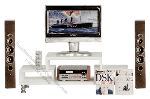 (image for) Dollhouse Scale Model Home Cinema, Remote Control, Console, Acc