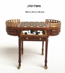 (image for) Chess Table with Inlay Chess Board - Walnut