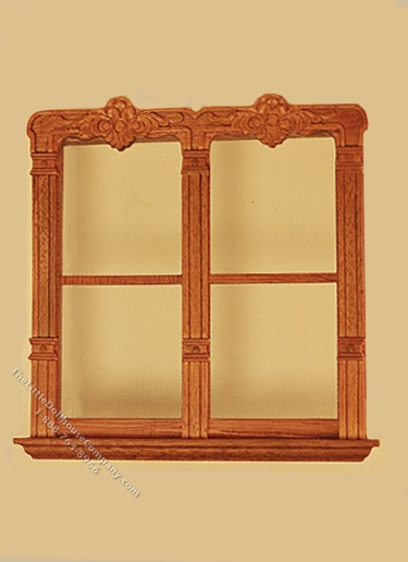(image for) Miniature McAllister Carved Double Window Walnut