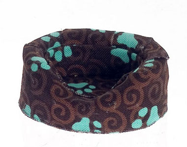 (image for) Dollhouse Scale Model Small Brown Dog's Bed