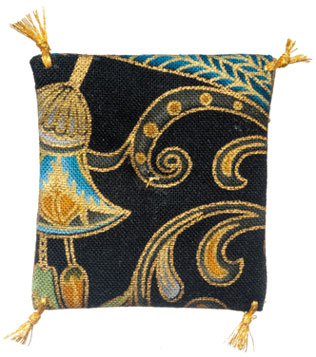 (image for) Dollhouse Scale Model Patterned Black Cat Pillow
