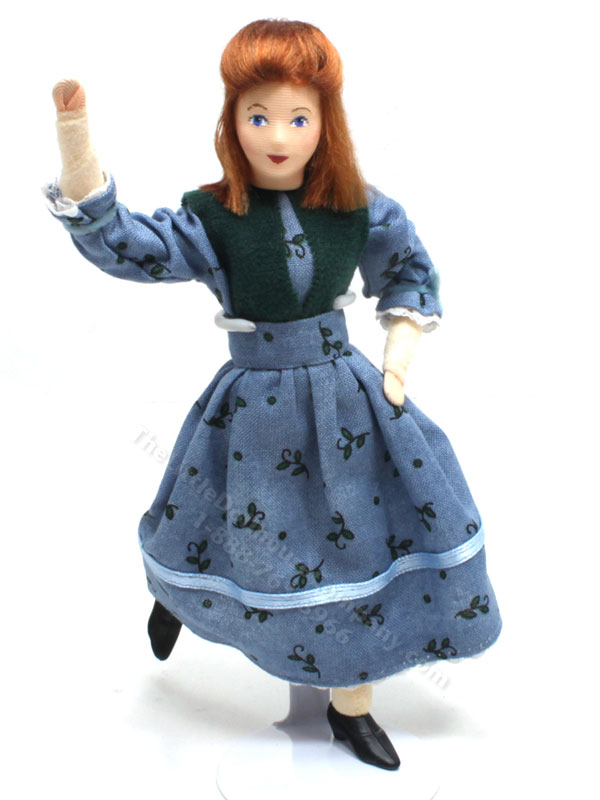 bcbgmaxazria blue strapless dress Anne of Green Gables Porcelain Bisque Poseable Doll 7 Inch with Box main image 0