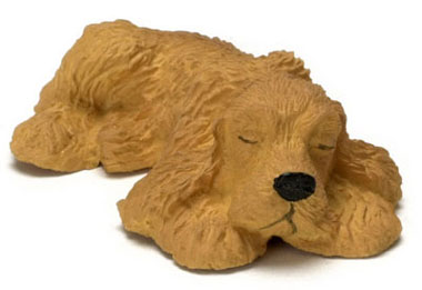 (image for) Dollhouse Scale Model Sleeping American Cocker
