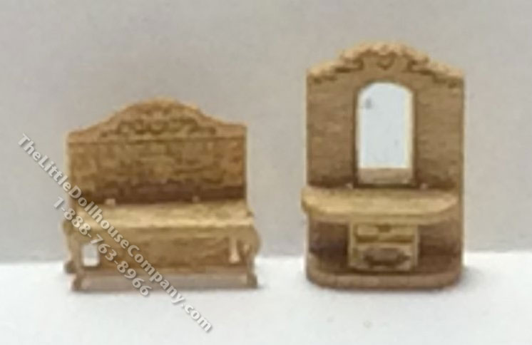 (image for) 1:144 Scale 2pc Victorian Hallway Furniture Kit