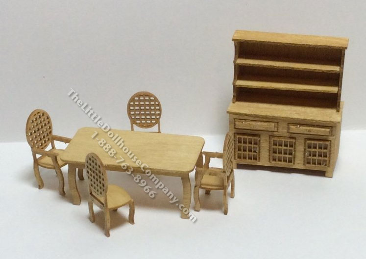 (image for) 1:48 Scale 6pc Traditional Dining Room Kit