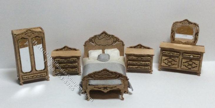 (image for) 1:48 Scale 6pc Victorian Bedroom Kit