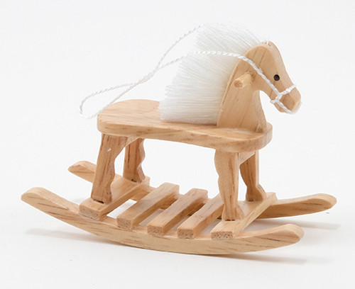 (image for) Miniature Oak Rocking Horse for Dollhouses
