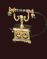 (image for) Dollhouse Antique Phone in Gold Colour
