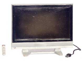 (image for) Dollhouse Scale Model Widescreen TV with Remote