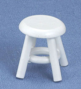 (image for) Dollhouse Miniature Kitchen Stool, White