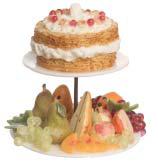 (image for) Dollhouse Scale Model Strawberry Cake and Fruits on Two Tier
