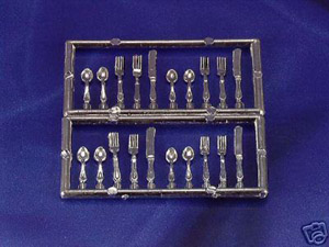 (image for) Cutlery Set - Plastic painted silver