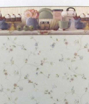 (image for) Dollhouse Scale Model Wallpaper Milk Glass, Kitchen