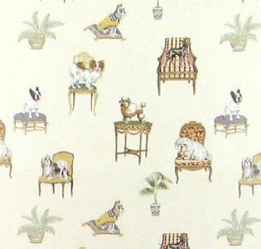 (image for) Dollhouse Scale Model Wallpaper Fifi and Dog Friends