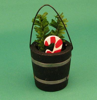 (image for) Dollhouse Miniature Bucket with Candy Cane