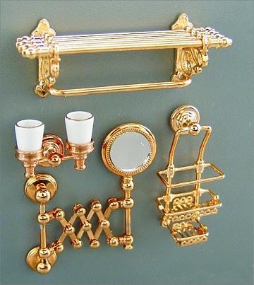 (image for) Dollhouse Miniature Deluxe Accessory Bathroom Set