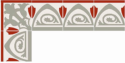 (image for) Dollhouse Scale Model Floor Tiles-Borders