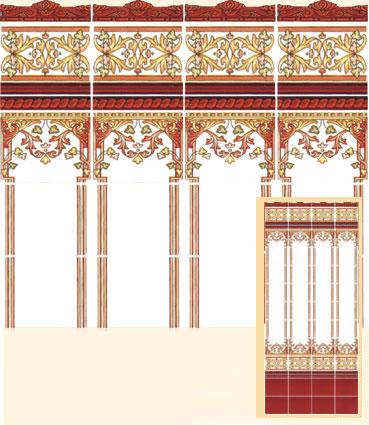 (image for) Dollhouse Scale Model Mediterranean Wall Tiles