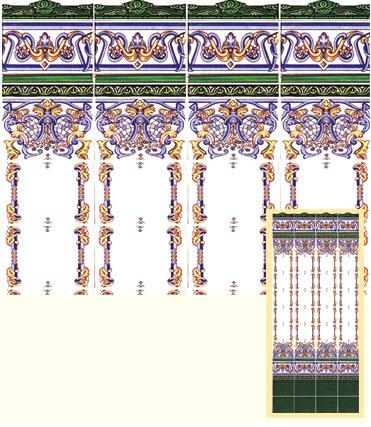 (image for) Dollhouse Scale Model Mediterranean Wall Tiles