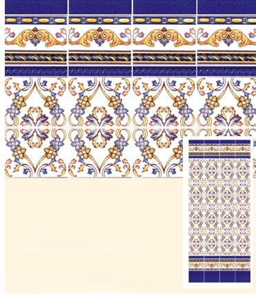 (image for) Dollhouse Scale Model Mediterranean Wall Tiles