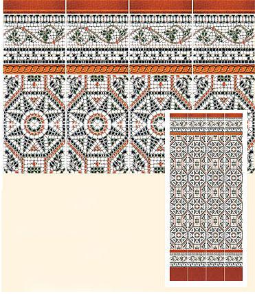 (image for) Dollhouse Scale Model Mediterranean Wall Tiles