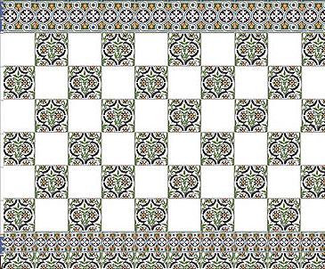 (image for) Dollhouse Scale Model Victorian Wall Tiles