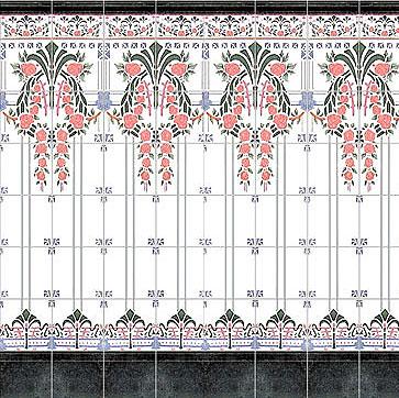 (image for) Dollhouse Scale Model Modernist (Art Nouveau) Wall Tiles