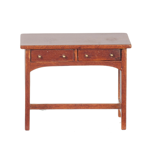 (image for) Miniature Walnut Mission Desk for Dollhouses