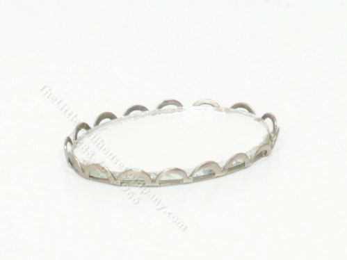 (image for) Miniature Large Silver Mirrored Tray For Dollhouses