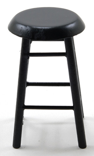 (image for) Dollhouse Miniature Tall Black Bar or Counter Stool